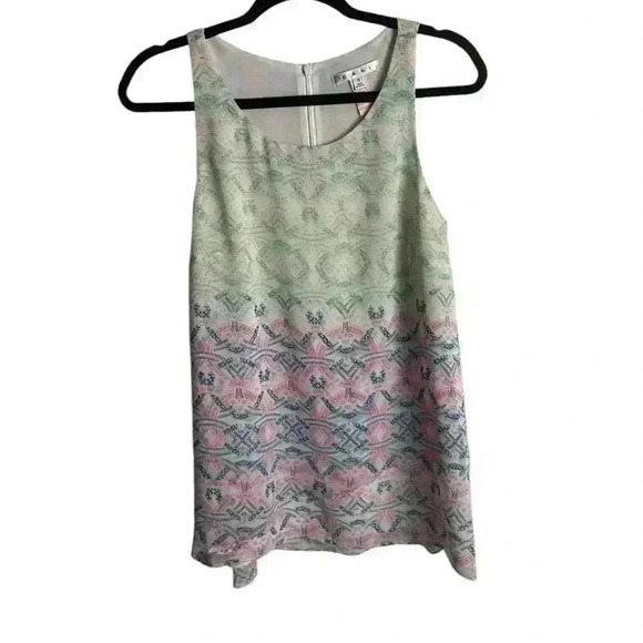 CAbi Size Small Heart of CAbi Sleeveless Ombre Mosaic Blouse Tank Top Sheer 250 - Picture 1 of 7